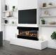Modern Led Flame Electric Fireplace In Black With Remote Control 42