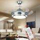 Modern Remote Control Ceiling Fan 4 Retractable Blades With 3 Color Led Light Uk