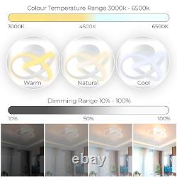 Modern Remote Control Smart LED Ceiling Light with RGB and CCT Control in Whi