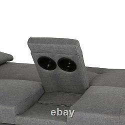 NEW SCANDI STYLE FABRIC GREY Sofa Bed recliner 3 Seater Modern Luxury Design