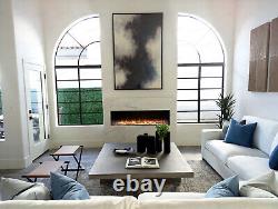 NO Frame NO Thin Border FULL GLASS Ultimate Media Wall Panormaic Electric Fire