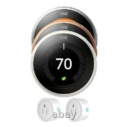 Nest Learning Thermostat 3rd Gen with Deco Gear 2 Pack WiFi Smart Plug