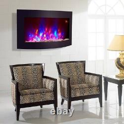 New 2020 Led 7 Colour Flame Effect Truflame Curved Wall Mounted Electric Fire
