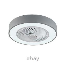 New 22 Modern LED Ceiling Fan Light Round Dimmable Chandelier + Remote Control