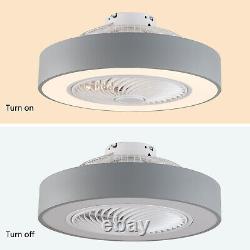 New 22 Modern LED Ceiling Fan Light Round Dimmable Chandelier + Remote Control