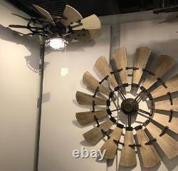 Oiled Bronze WINDMILL FAN Quorum 72 Windmill Indoor Fan And Cage Light Kit
