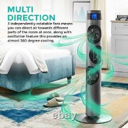 Oscillating Tower Fan 39 20W Slim Cooling 3 Speed Free Standing Timer 90 Degree