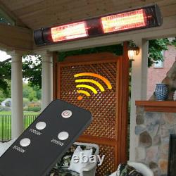 Outdoor Wall Mounted Electric Patio Heater 2-3KW Garden Warmer 74cm-105cm Remote