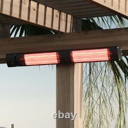 Outdoor Wall Mounted Electric Patio Heater 2-3KW Garden Warmer 74cm-105cm Remote