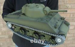 PRO METAL Remote Control USA Sherman RC Smoke Sound 2.4G Army Battle Tank Model