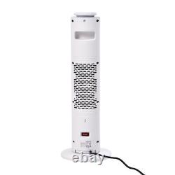 PTC Heater with Remote Control and Light Option Size 62x22x22 Cm White
