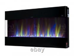 Panoramic 2022 Electric Wall Fire Remote HD LED Mantel Inset 60 BLACK