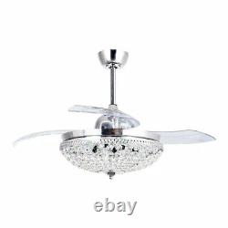 Parrot Uncle Modern 42 in. Indoor Chrome Retractable Blades Ceiling Fan withRemote