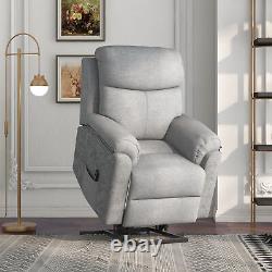 Power Lift Chair Electric Riser Recliner with Remote Control Side Pocket Grey