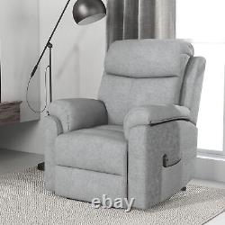 Power Lift Chair Electric Riser Recliner with Remote Control Side Pocket Grey
