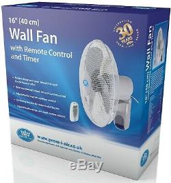 Prem-I-Air 16 (40 cm) Home Office Wall Desk Fan with Remote Control and Timer