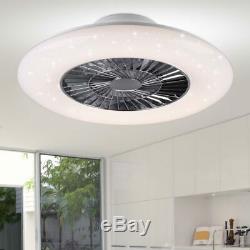 Quiet LED ceiling fan remote control star effect daylight bedroom lamp dimmable