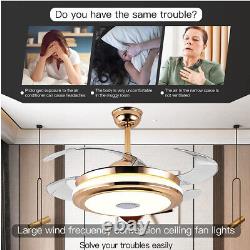 RGB 42 bluetooth LED Ceiling Fan Dimmable Light Lamp For Bedrom with Remote