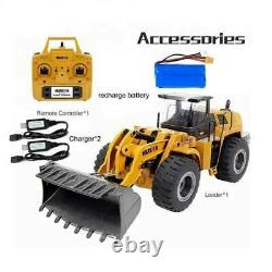 Rechargeable Miniature Remote Controlled Metal Wheel Front Loader Toy for Kids