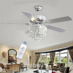 Remote Control Ceiling Fan Light 3/5 Blades Reversible Living Room Kitchen Decor
