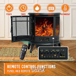 Remote Controlled Freestanding Electric Wood Stove A Portable Fireplace Space