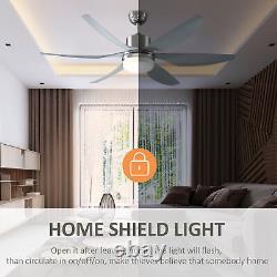 Reversible Ceiling Fan with Light, 3 Blades LED Lighting Remote Silver Fan