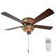 River Of Goods Halston 52 In. Indoor Red Stained Glass Ceiling Fan