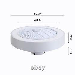 Round Ceiling Fan Lights LED Dimmable Remote Control Fan Lamp Bedroom LivingRoom