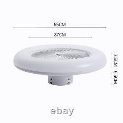 Round Ceiling Fan Lights LED Dimmable Remote Control Fan Lamp Bedroom LivingRoom