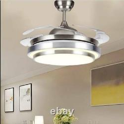 Silent 42 inch LED Ceiling Fan with 3-Color Changing Lights and Remote Control