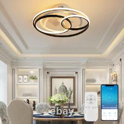 Simple Four-circle Fan Light, Living Room Fan with Light, Remote Control (Neu)