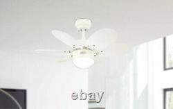 Small ceiling fan with light Fan with pull cords Turbo II Multicolour 76 cm 30