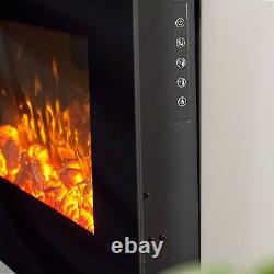 Sureflame WM-9334 Electric Wall Mounted Fire Heater Flame Effect Remote Control