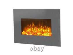 Sureflame WM-9541 Electric Wall Mounted Fire with Remote in Grey, 26 Inch