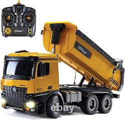 Top Race Remote Control Construction Dump Truck Toy 10 Channel 114 Scale Heav