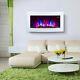 Truflame Log White Curved Wall Mounted Electric Fire 7 Colour Led Flame Effect