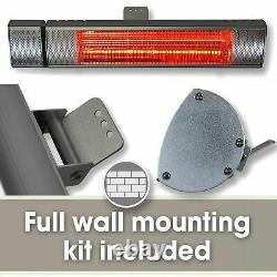Two Pack Patio Outdoor Electric Heater 2kw Wall Mounted Infrared Garden Heater