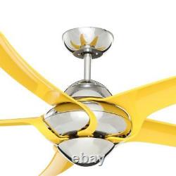 Vento Uragano 54 in. Indoor Chrome Ceiling Fan with 5 Yellow Blades K-00031