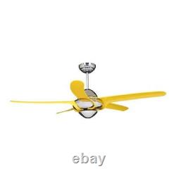 Vento Uragano 54 in. Indoor Chrome Ceiling Fan with 5 Yellow Blades K-00031
