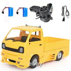 WPL D12 RC Car Climbing Truck Gifts Remote Control Car Yellow 2 batteries