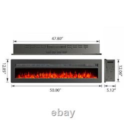 Wall Mounted 405060Electric Fire Insert Floating 9LED Flame Fire Freestand UK